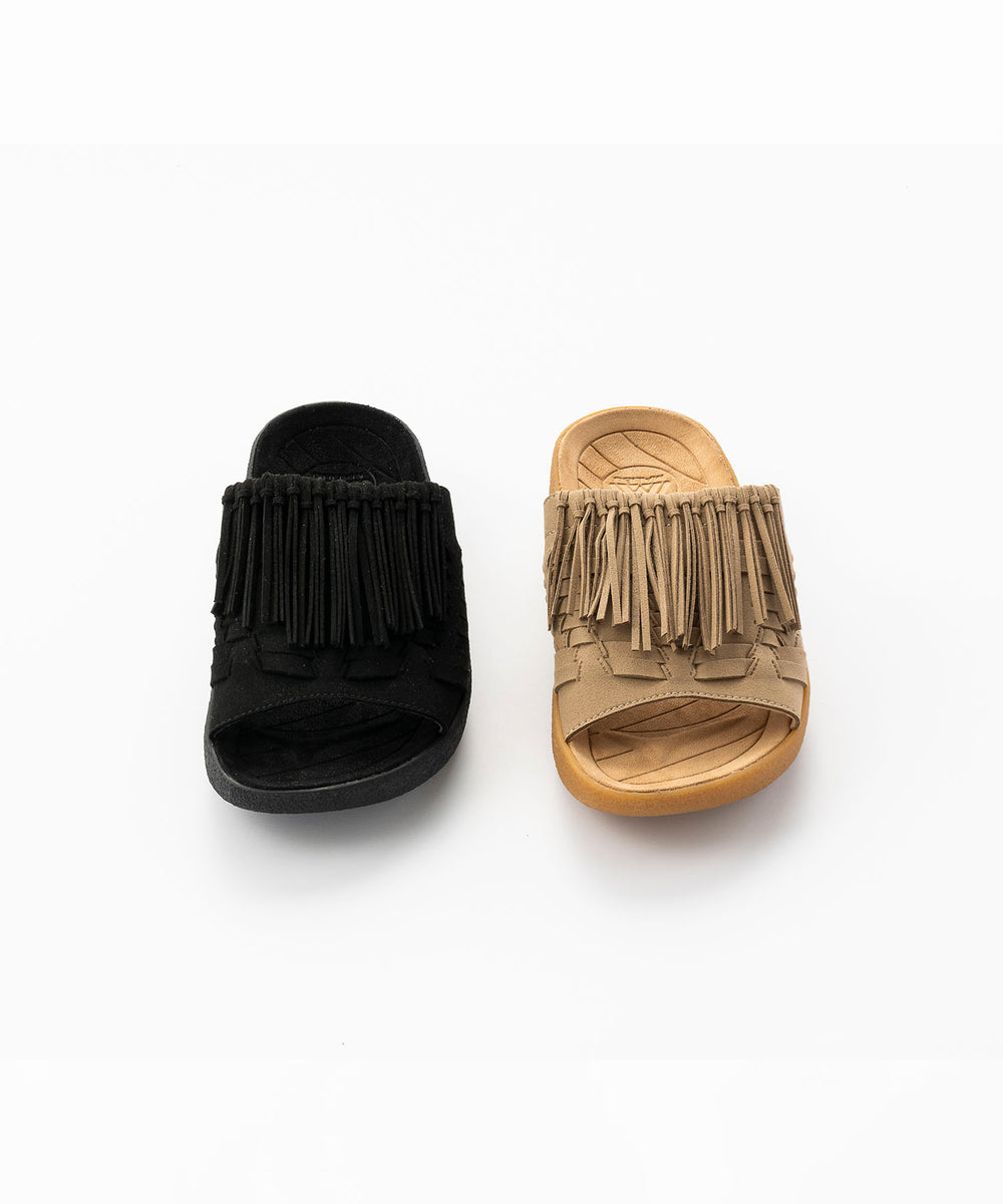 THUNDERBIRD THATCH SLIDE BLACK/BLACK – malibusandals.jp
